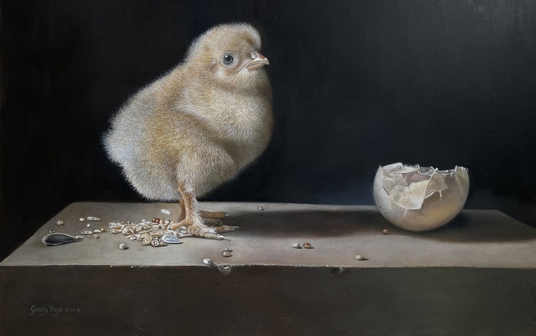 Now What, 2024 – Still life oil painting on panel, 23 x 30 cm – Ginny Page
